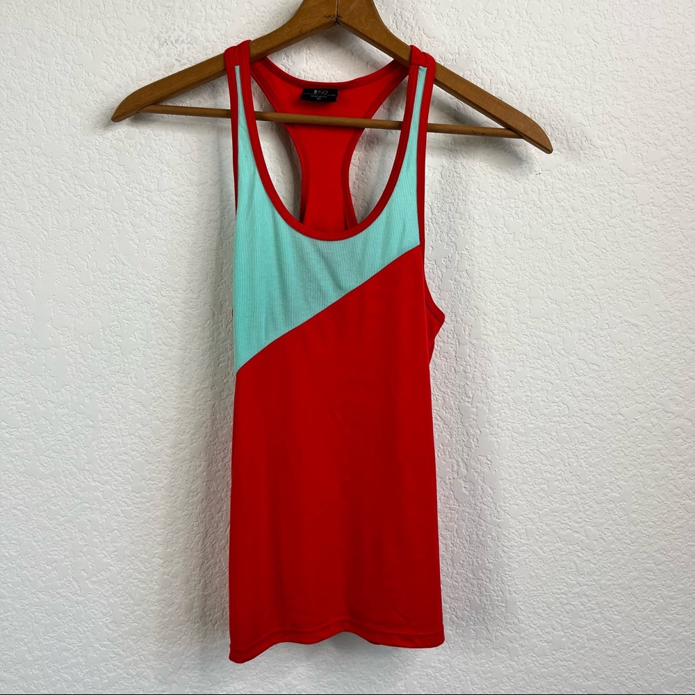 Splits59 Contrast Racerback Mint Tomato Yoga Tank